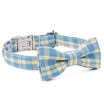 Plaid Bowtie Dog Collar