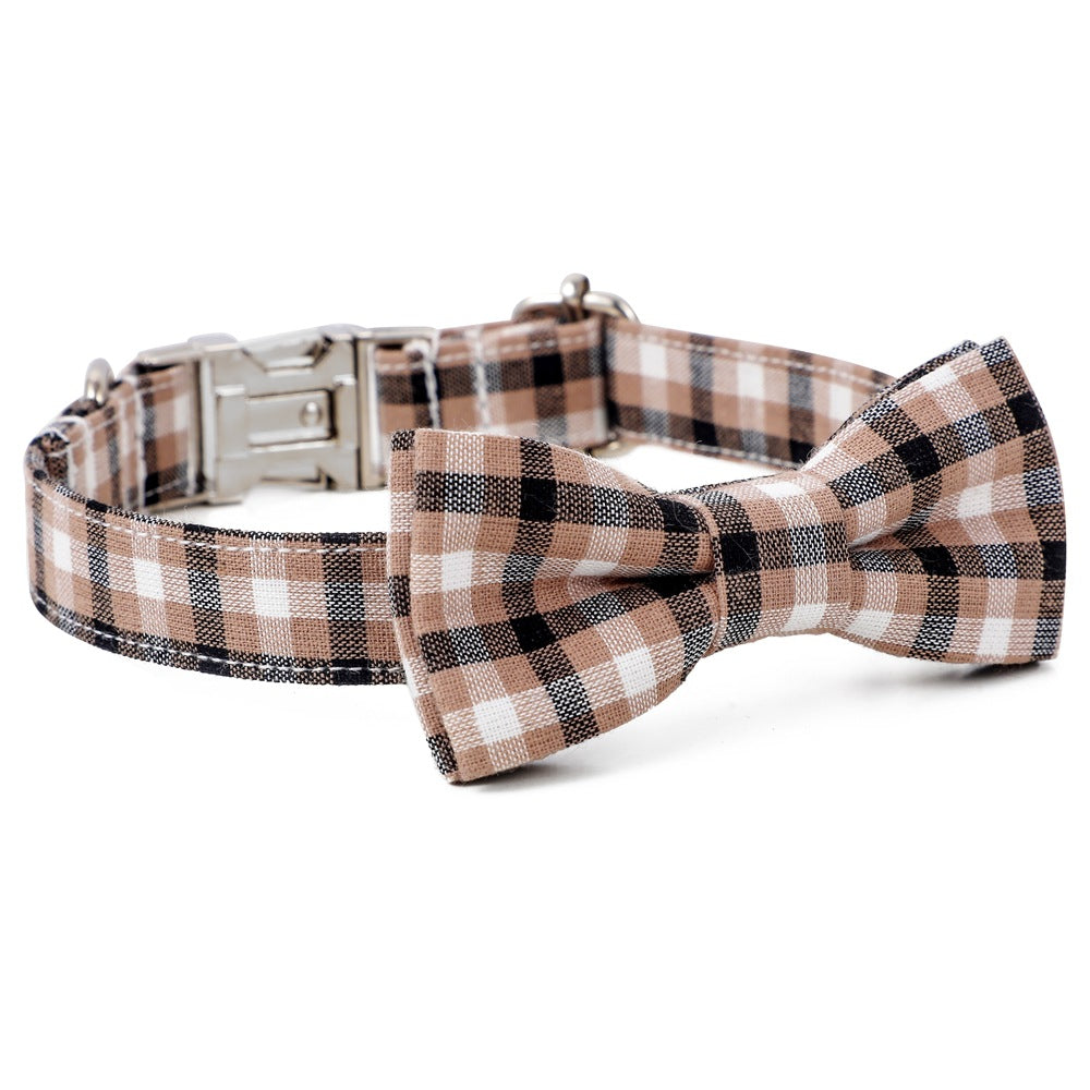Plaid Bowtie Dog Collar