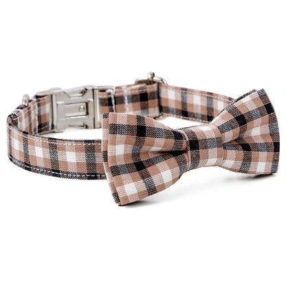Plaid Bowtie Dog Collar