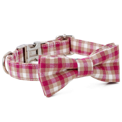 Plaid Bowtie Dog Collar