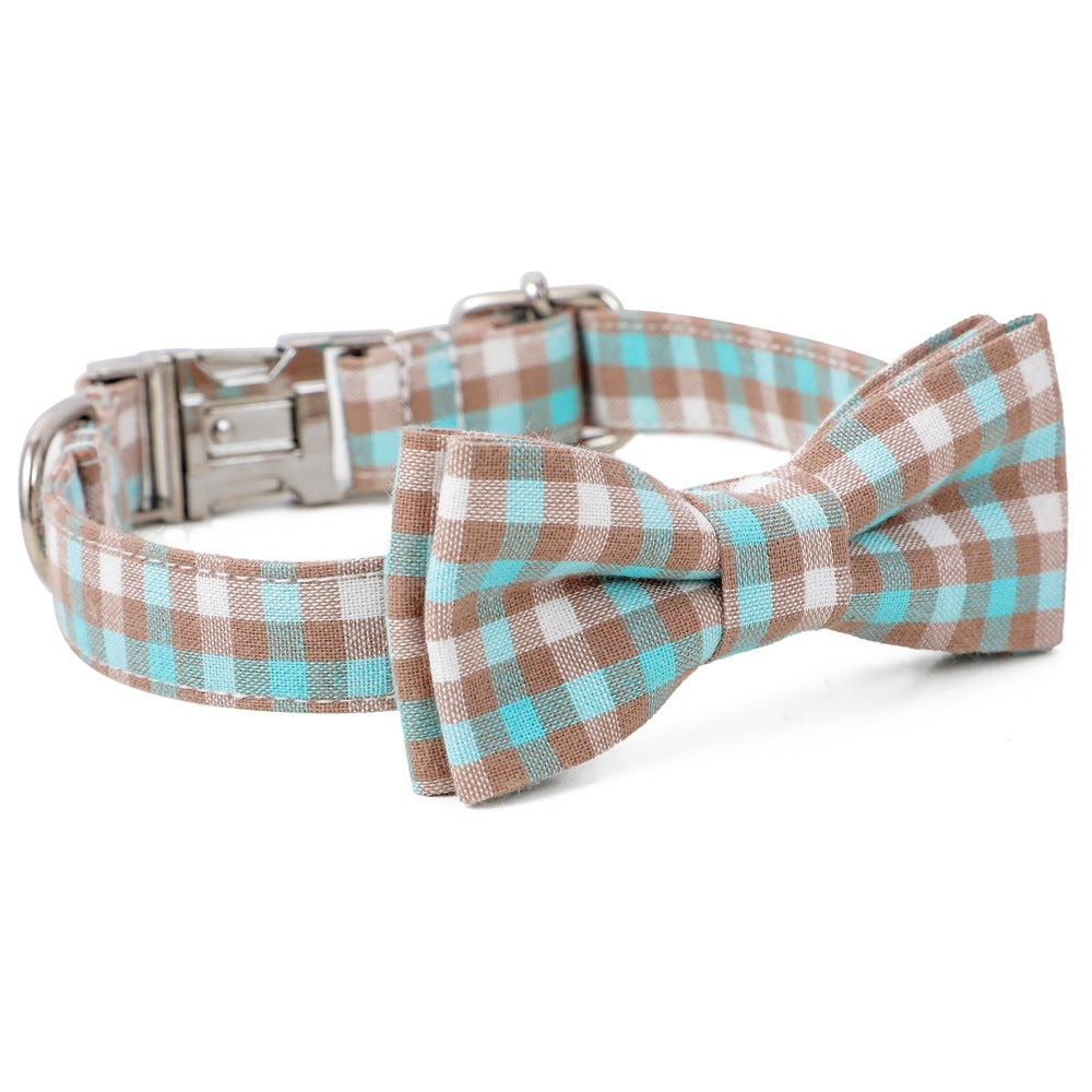 Plaid Bowtie Dog Collar