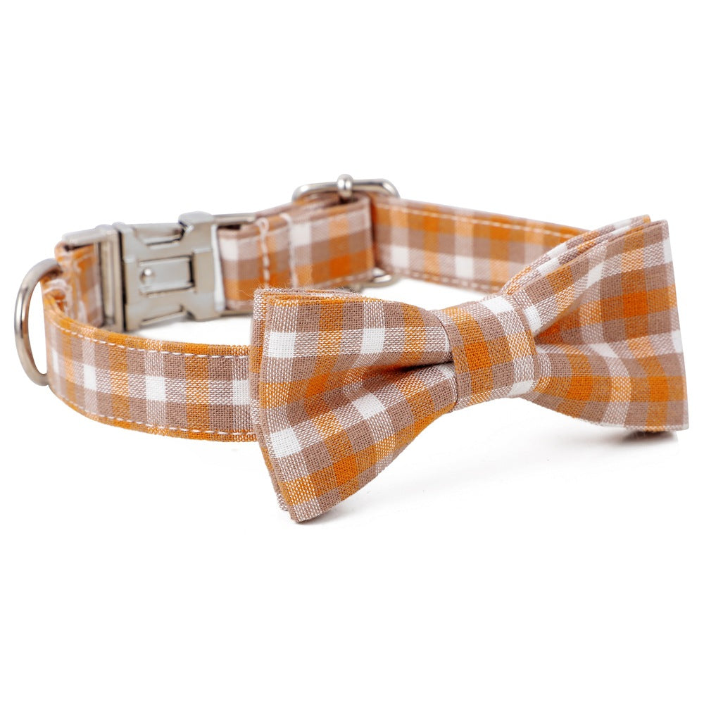 Plaid Bowtie Dog Collar